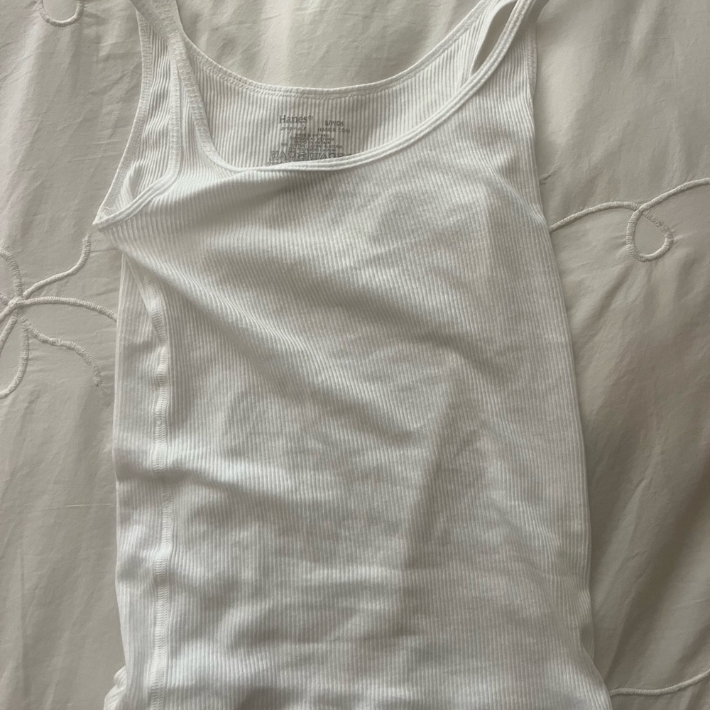 White Basic Tank Top - Picture 2 of 4